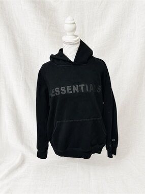 Fear of God ESSENTIALS Black Pullover Hoodie